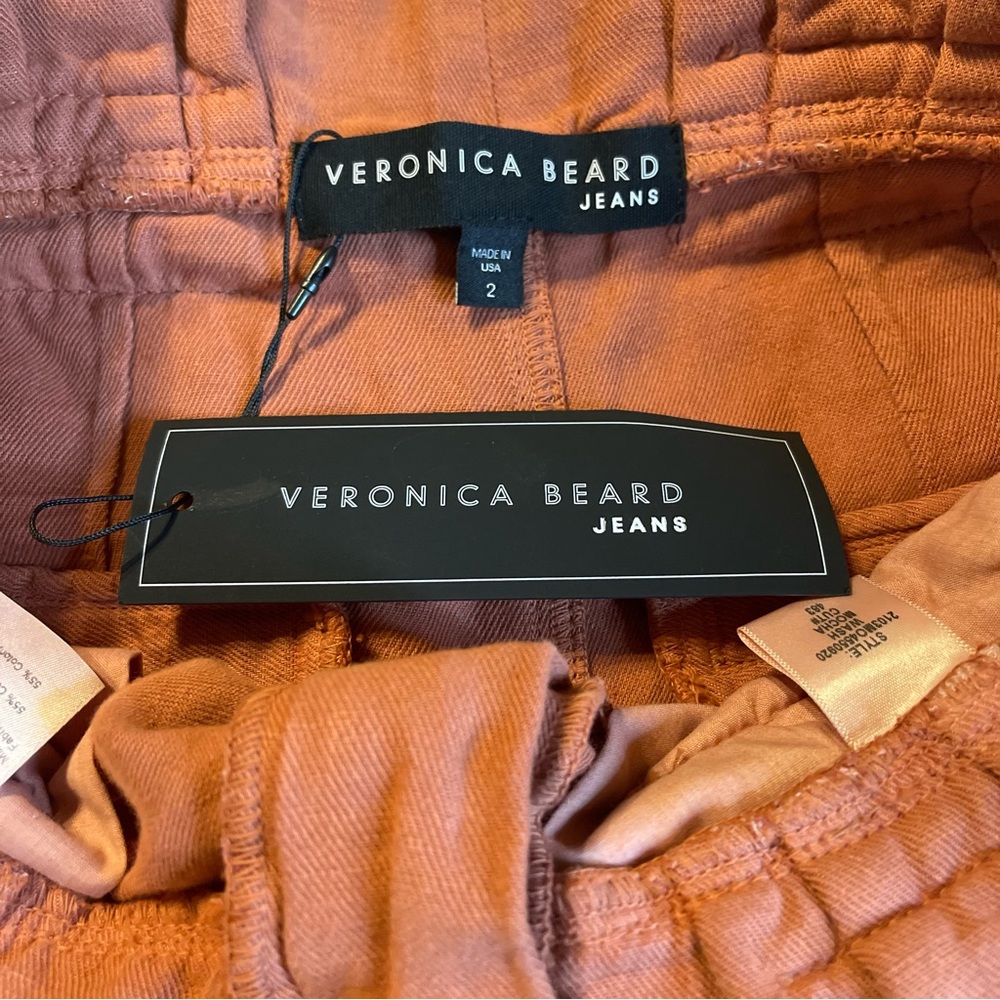 NWT VERONICA BEARD Karter Pleated Linen blend Pants - Picture 8 of 13